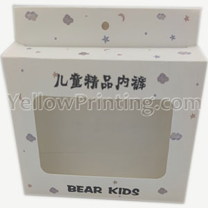 Factory Made Product Packaging Box Underwear Socks Leggings Clothing Paper Box With PVC Window