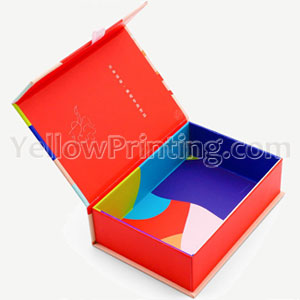 Paper Book Shaped Rigid Red Paper Boxes Packaging Magnetic Gift Boxes With Folding Packing Bags